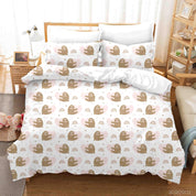 3D Cartoon Hand Drawn Cute Sloth Rainbow Star Illustration Animal Quilt Cover Set Bedding Set Duvet Cover Pillowcases LXL- Jess Art Decoration