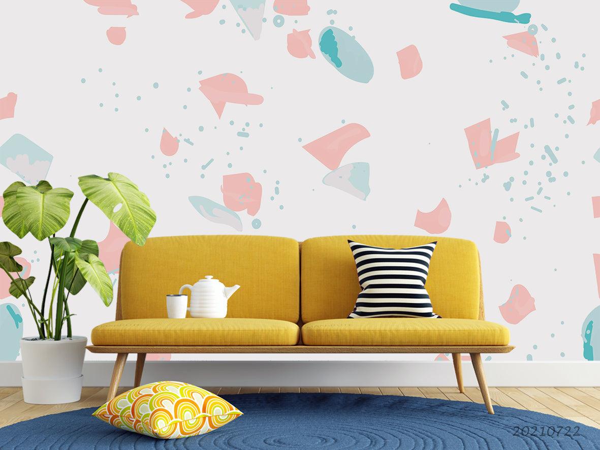 3D Pastel Terrazzo pastel terrazzo pattern wall mural wallpaper for nursery - view 3