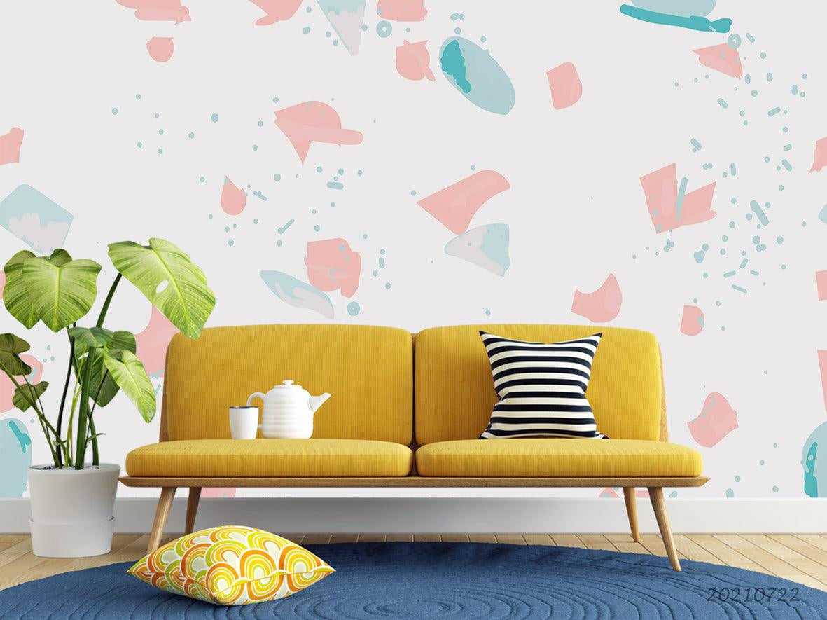 3D Pastel Terrazzo pastel terrazzo pattern wall mural wallpaper for nursery - view 3