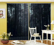 3D Black Woods White Mist Curtains and Drapes GD 1549- Jess Art Decoration
