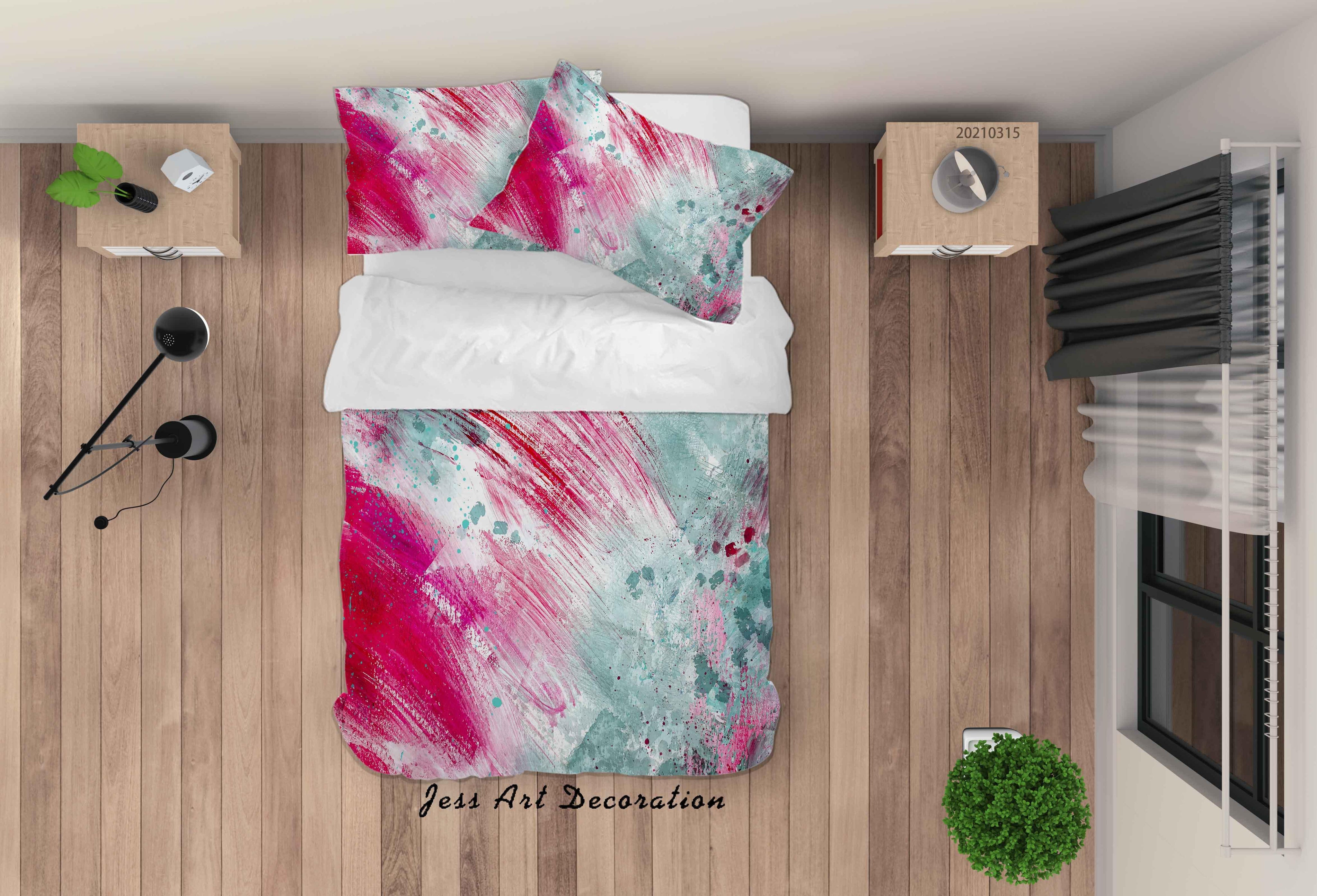 3D Abstract Color Graffiti Quilt Cover Set Bedding Set Duvet Cover Pillowcases 94- Jess Art Decoration
