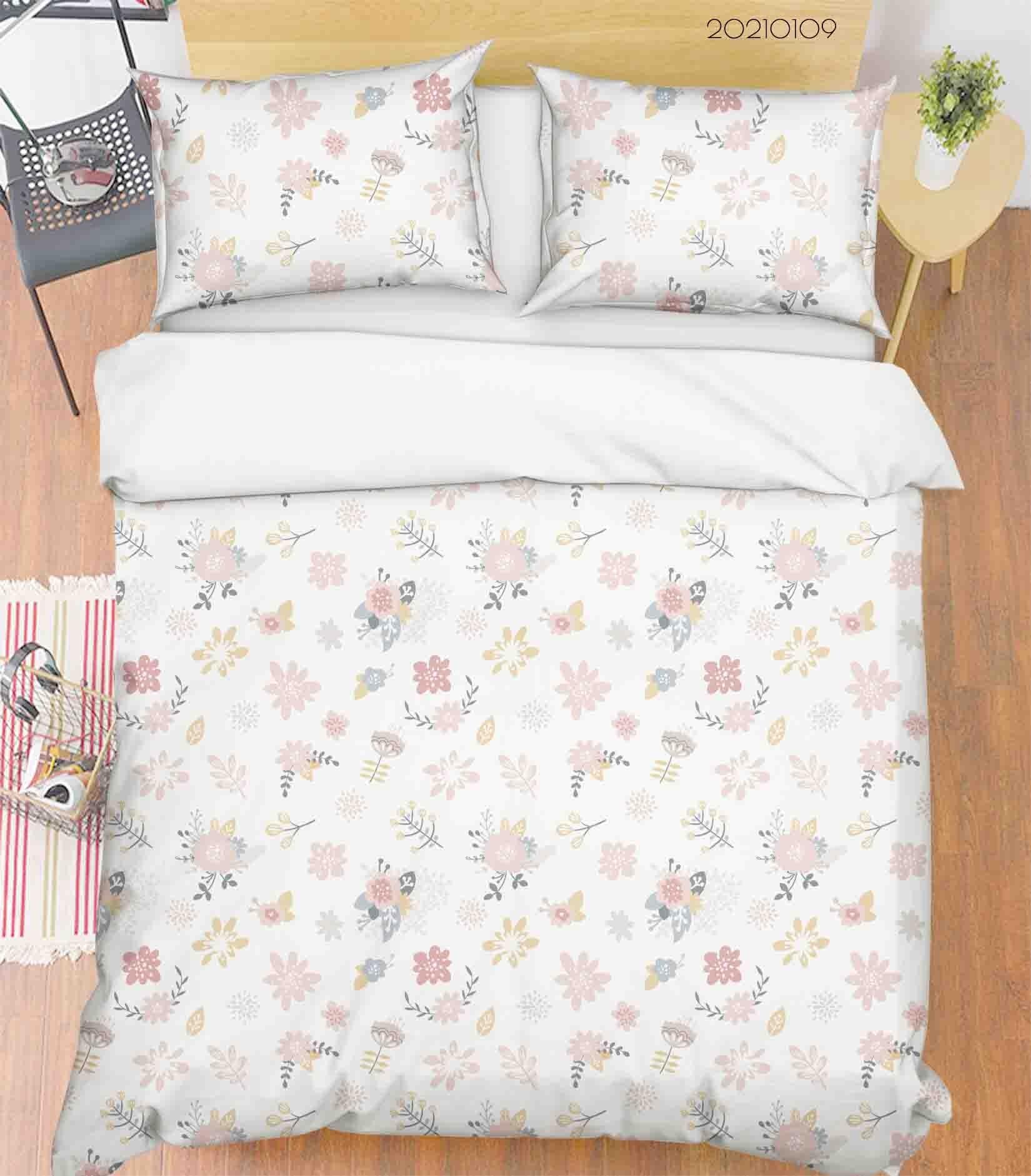3D Cartoon Pink Floral Pattern Quilt Cover Set Bedding Set Duvet Cover Pillowcases 21 LQH- Jess Art Decoration