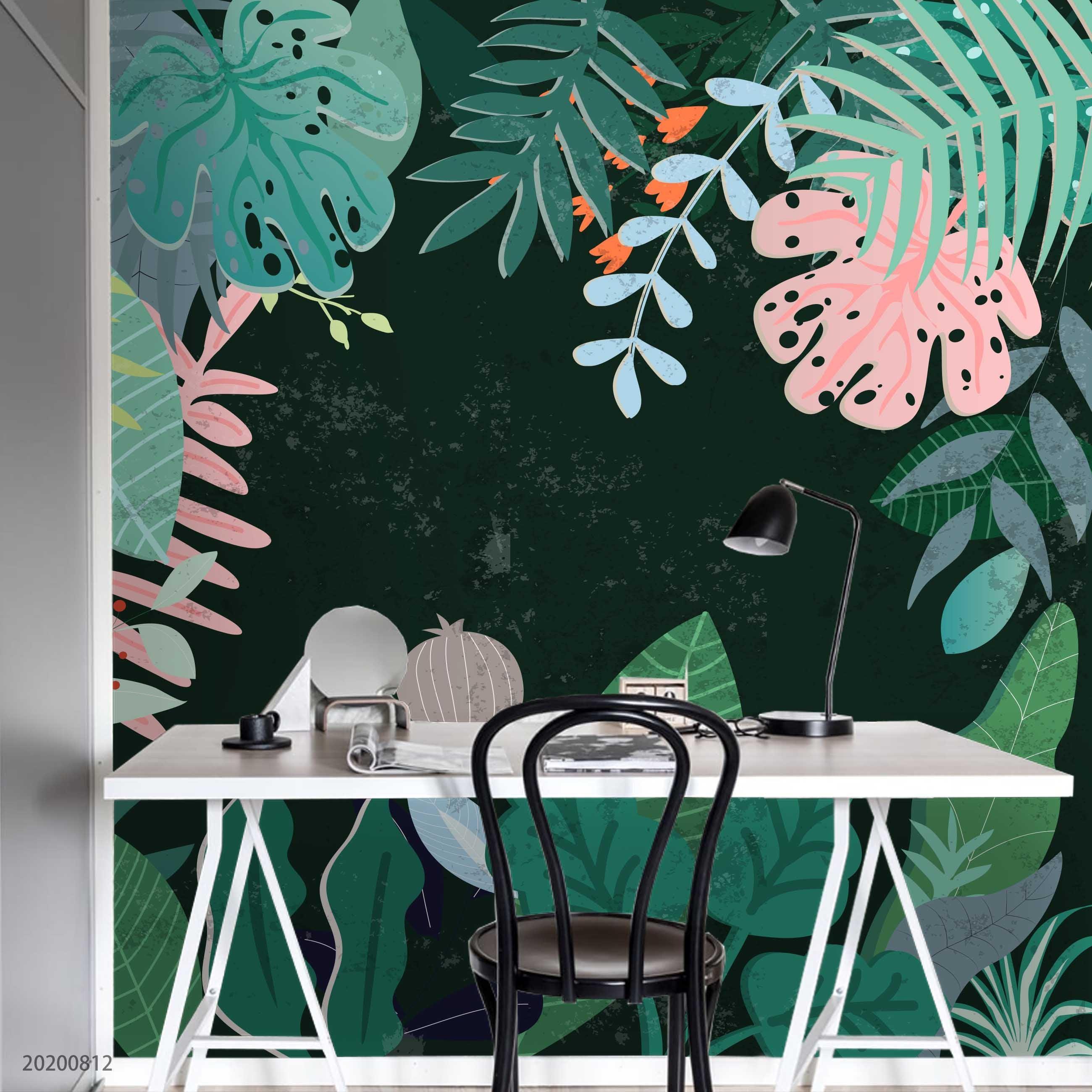 3D Hand Sketching Floral Plant Wall Mural Wallpaper LXL 1061- Jess Art Decoration