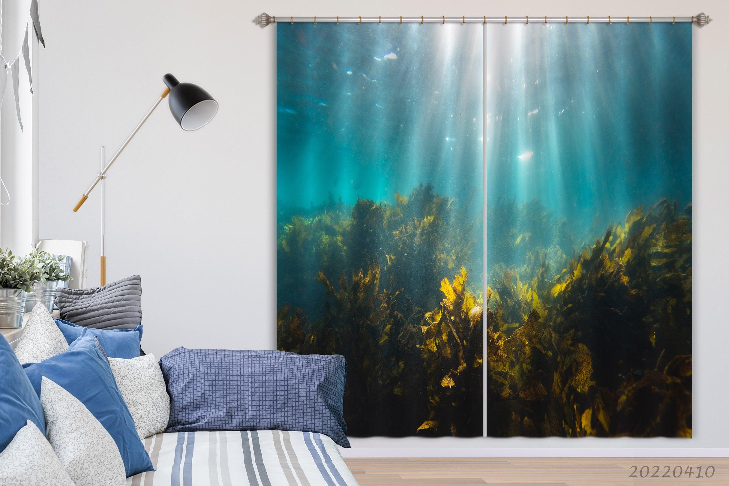 3D Undersea Sunshine Kelp Curtains and Drapes GD 3818- Jess Art Decoration