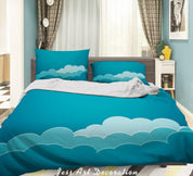 3D Blue Cloud Quilt Cover Set Bedding Set Duvet Cover Pillowcases LXL- Jess Art Decoration