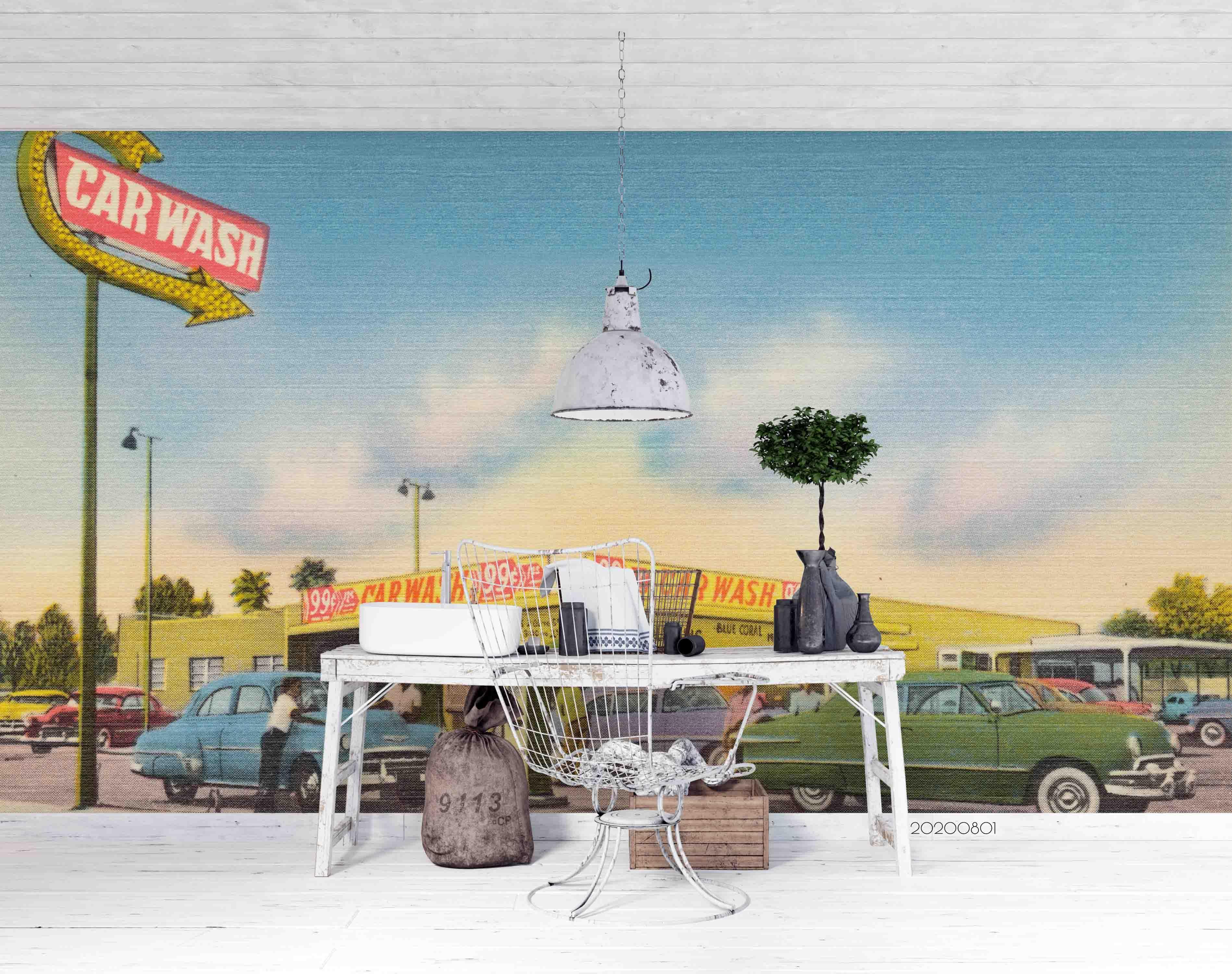 3D Petrol Station Wall Mural Wallpaper SF15- Jess Art Decoration