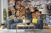 3D  Abstract Cracked Destroyed Land Rock Wall Mural Wallpaper SWW924- Jess Art Decoration