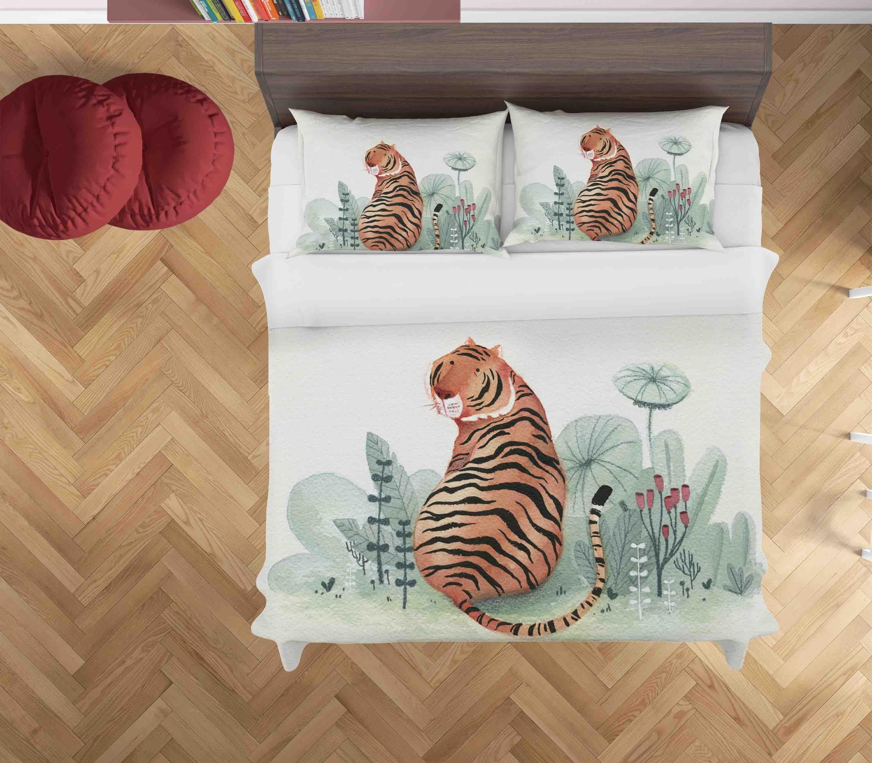 3D Tiger Plants Quilt Cover Set Bedding Set Duvet Cover Pillowcases SF032- Jess Art Decoration