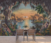 3D Fairy River Island Big Tree Floral Landscape Wall Mural Wallpaper GD 2728- Jess Art Decoration