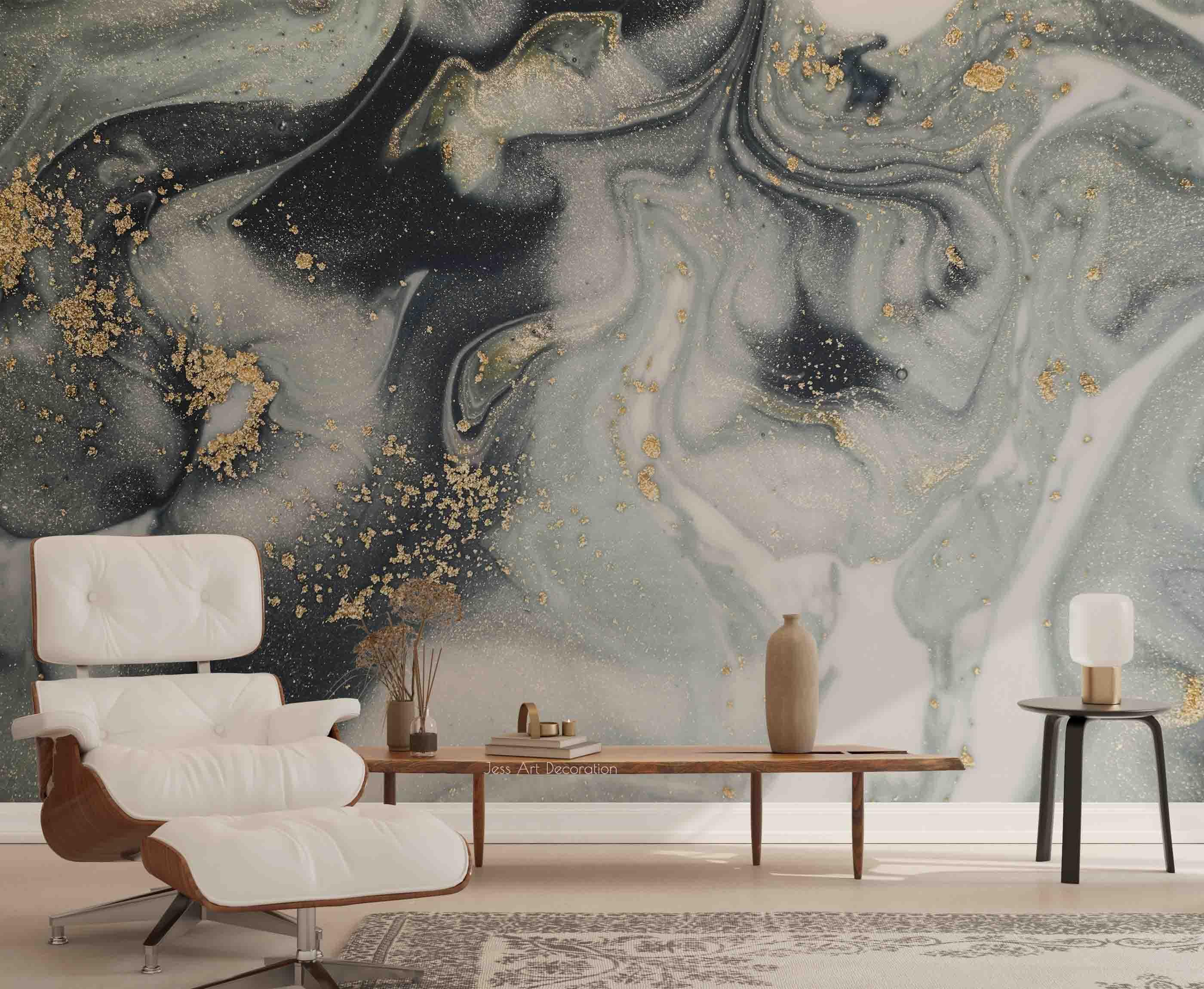 3D Grey Gilting Marble Texture Wall Mural Wallpaper GD 2856- Jess Art Decoration