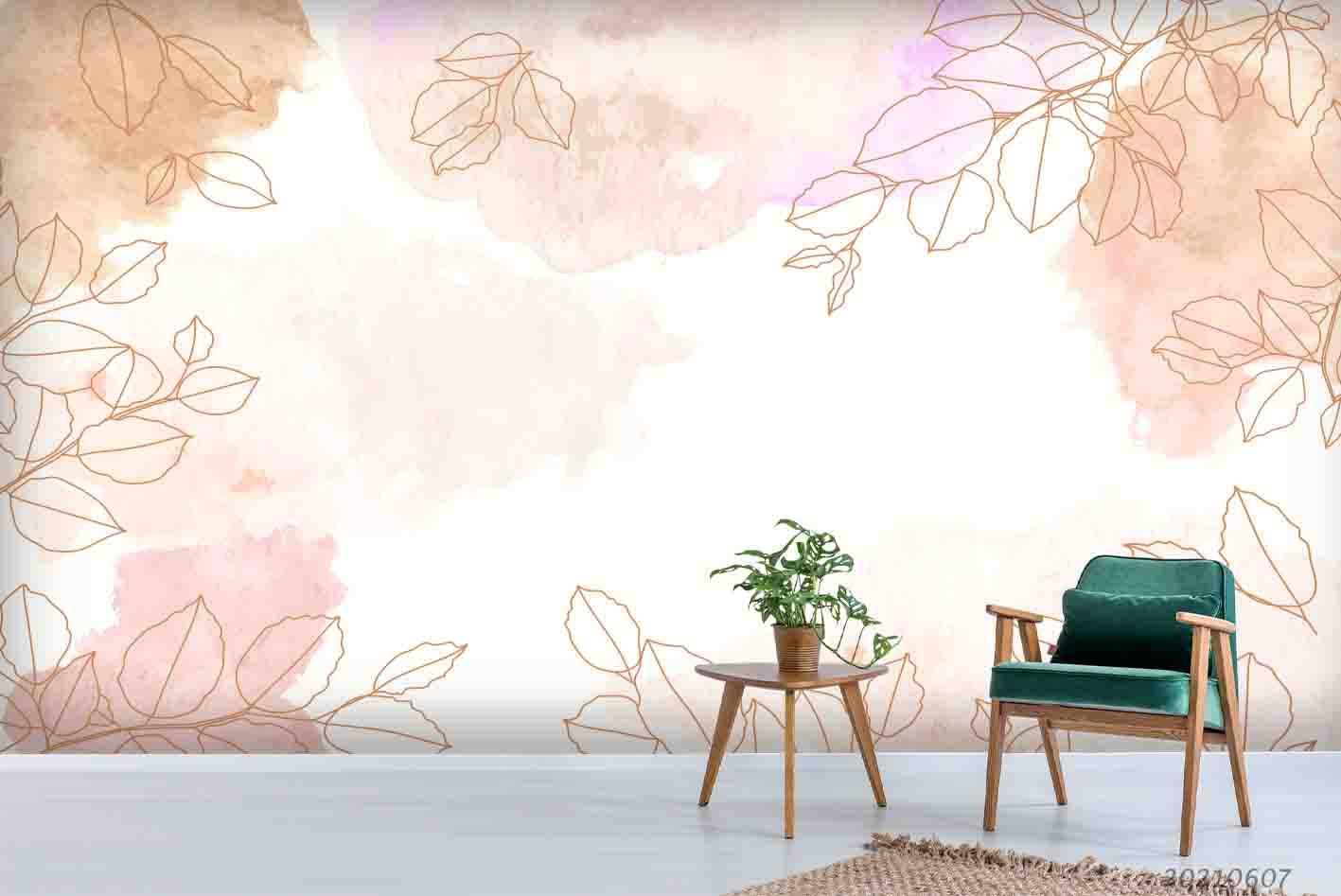 3D  Abstract Gouache Pink Floral Wall Mural Wallpaper SWW1045- Jess Art Decoration