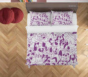 3D Cartoon Animal Dog Doodle Quilt Cover Set Bedding Set Duvet Cover Pillowcases 73- Jess Art Decoration