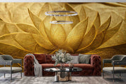 3D Vintage Golden Floral Wall Mural Wallpaper GD 1893- Jess Art Decoration