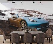 3D Snow Mountain Sports Car Wall Mural Wallpaper LQH 10- Jess Art Decoration