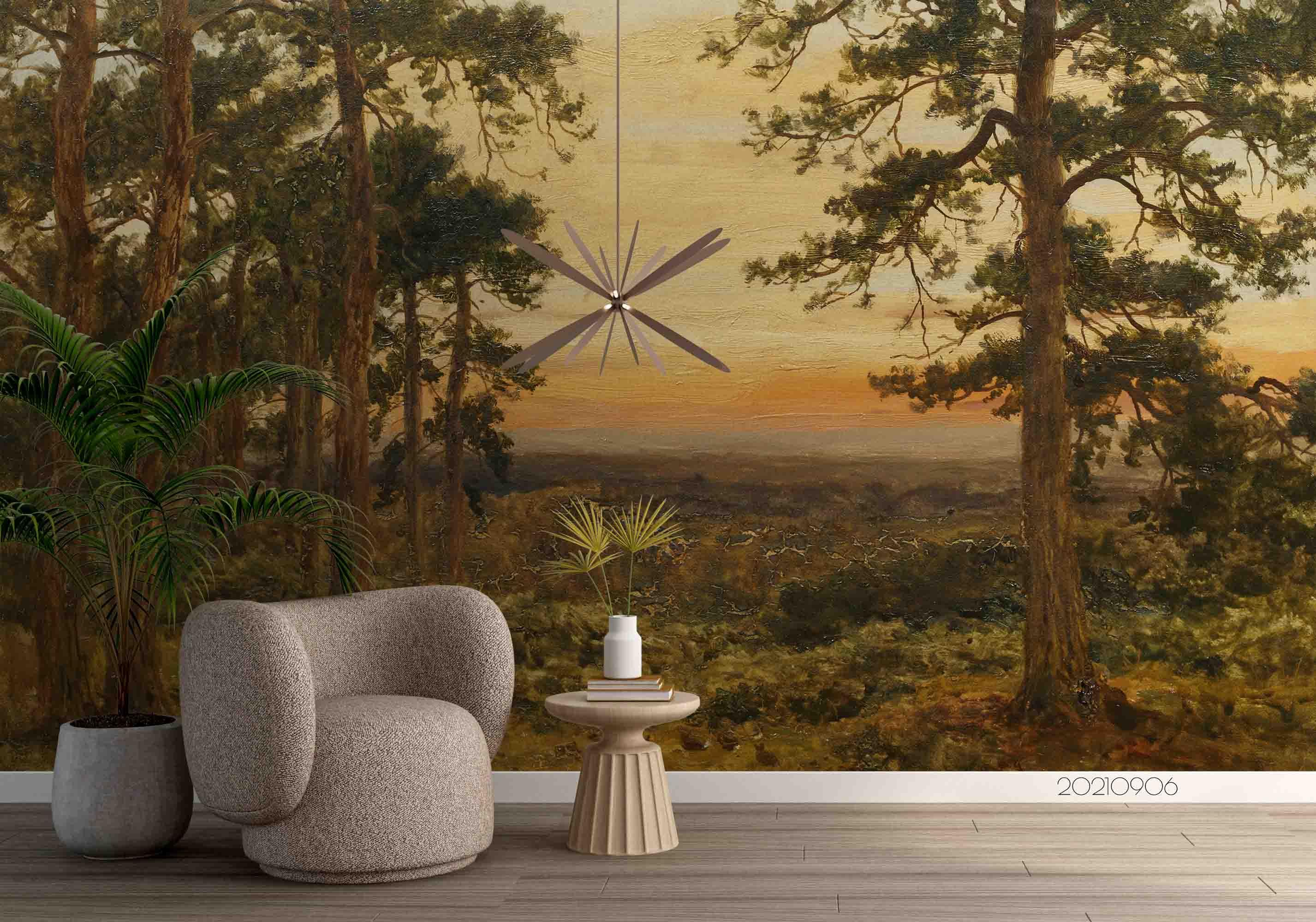 3D Sunset Sky Forest Landscape Wall Mural Wallpaper LQH 656- Jess Art Decoration