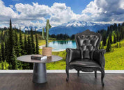 3D Blue Sky White Clouds Snow Mountain Wall Mural Wallpaper 36- Jess Art Decoration