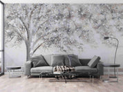 3D Hand Drawn Floral Tree Wall Mural Wallpaper LQH 142- Jess Art Decoration