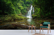 3D Green Forest Waterfall Landscape Wall Mural Wallpaper LQH 265- Jess Art Decoration