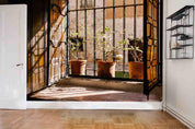 3D Window  Potted Plant Sunny Wall  Mural Wallpaper SWW330- Jess Art Decoration
