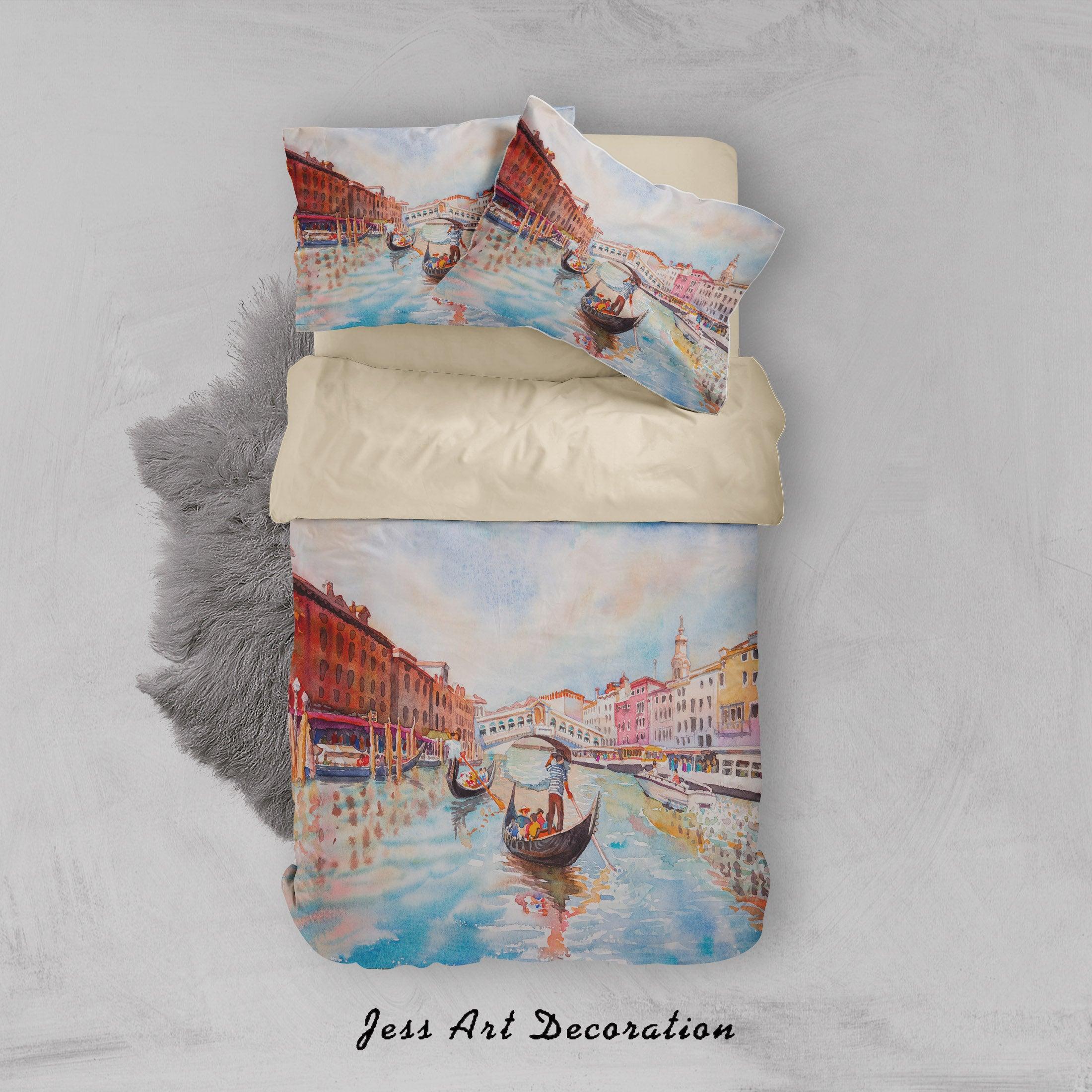 3D Watercolor Venice Water City Quilt Cover Set Bedding Set Duvet Cover Pillowcases SF8- Jess Art Decoration