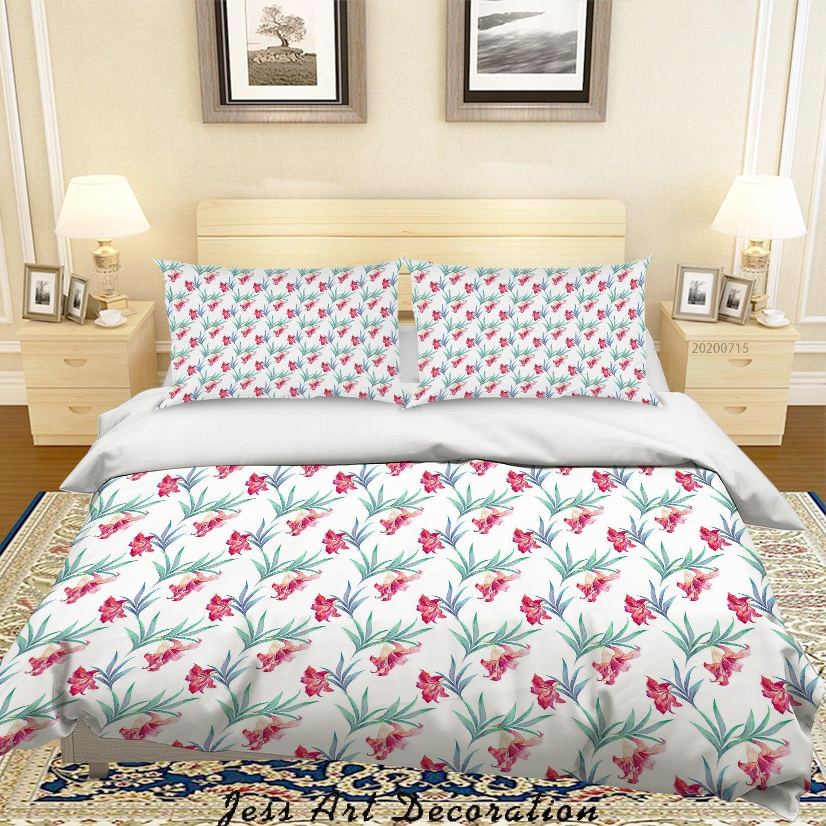 3D Colourful Plant Floral Leaves Pattern Quilt Cover Set Bedding Set Duvet Cover Pillowcases WJ 3841- Jess Art Decoration