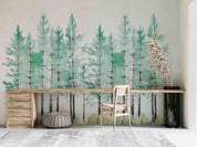 3D Hand Draw Pine Forest Wall Mural Wallpaper sww 283- Jess Art Decoration