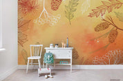 3D Hand Drawn Autumn Maple Leaves Plant Wall Mural Wallpaper LXL- Jess Art Decoration
