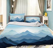 3D Watercolor Blue Mountains Quilt Cover Set Bedding Set Duvet Cover Pillowcases 14 LQH- Jess Art Decoration