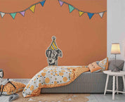 3D Dog Birthday Celebrate Orange Wall Mural Wallpaper SWW4422- Jess Art Decoration