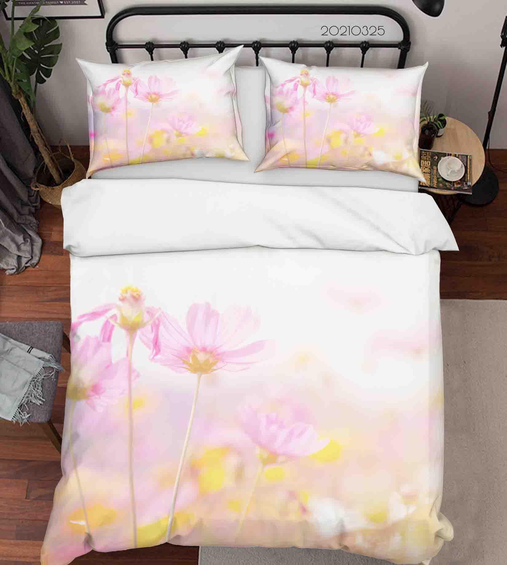 3D Pink Floral Quilt Cover Set Bedding Set Duvet Cover Pillowcases 264- Jess Art Decoration