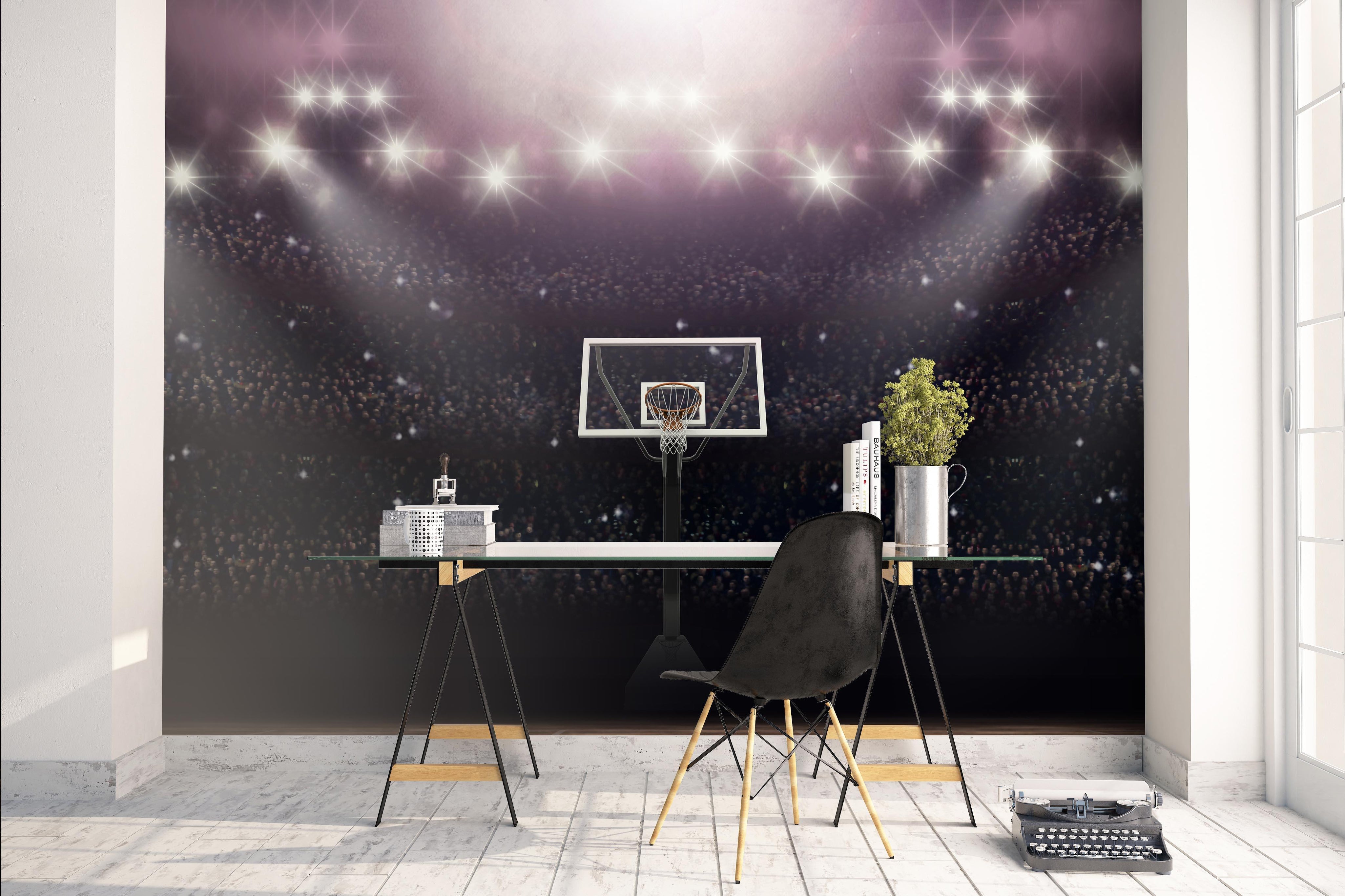 3D basketball court light wall mural wallpaper 38- Jess Art Decoration