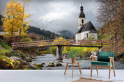 3D Church Nature Landscape Wall Mural Wallpaper LQH 17- Jess Art Decoration