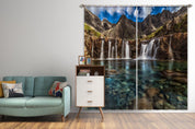 3D Landscape Mountain Peak Waterfall Lake Curtains and Drapes GD 4902- Jess Art Decoration