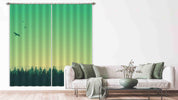 3D Landscape Green Forest Sky Curtains and Drapes LQH 74- Jess Art Decoration