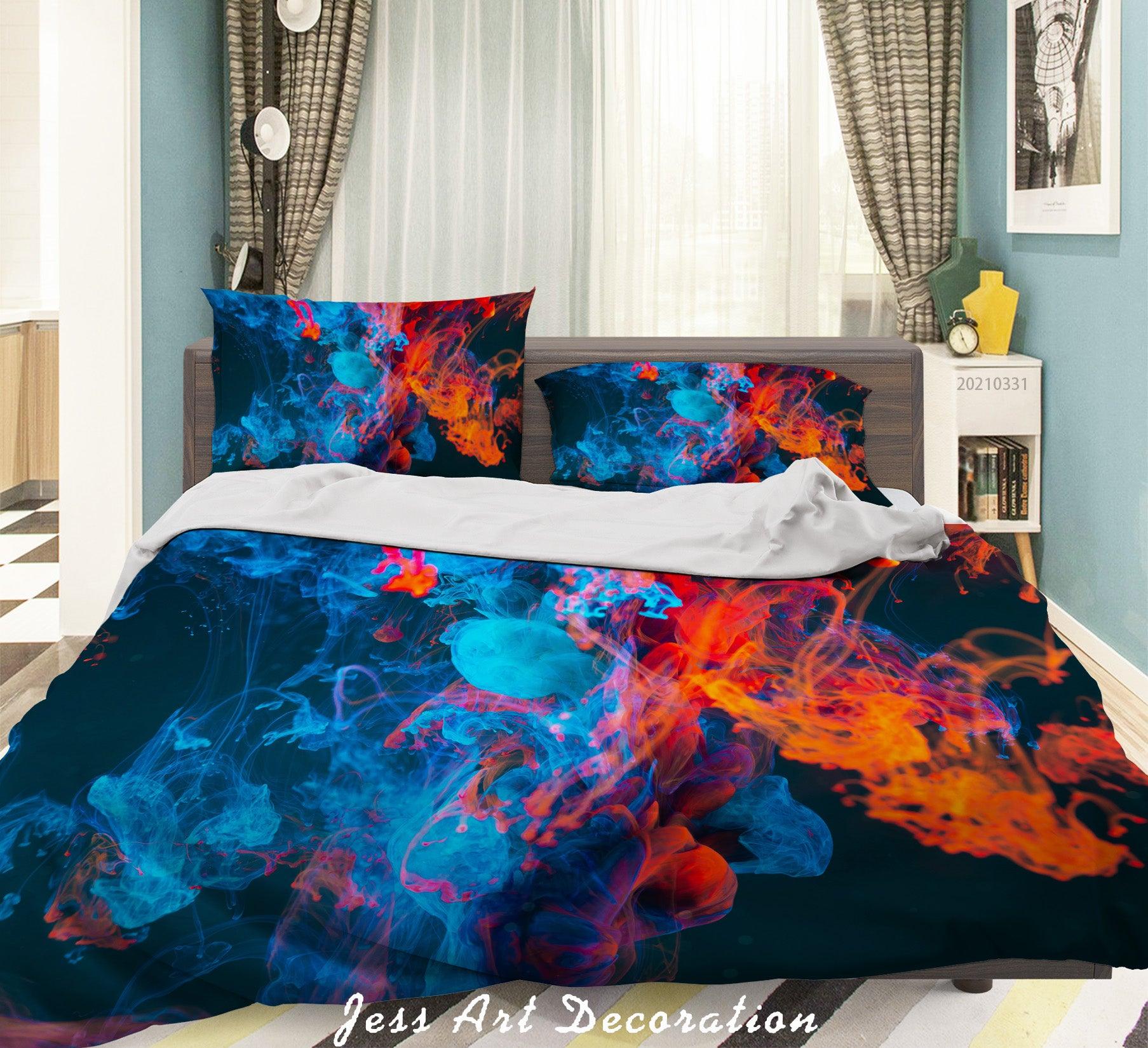 3D Abstract Colorful Smoke Texture Quilt Cover Set Bedding Set Duvet Cover Pillowcases 241- Jess Art Decoration