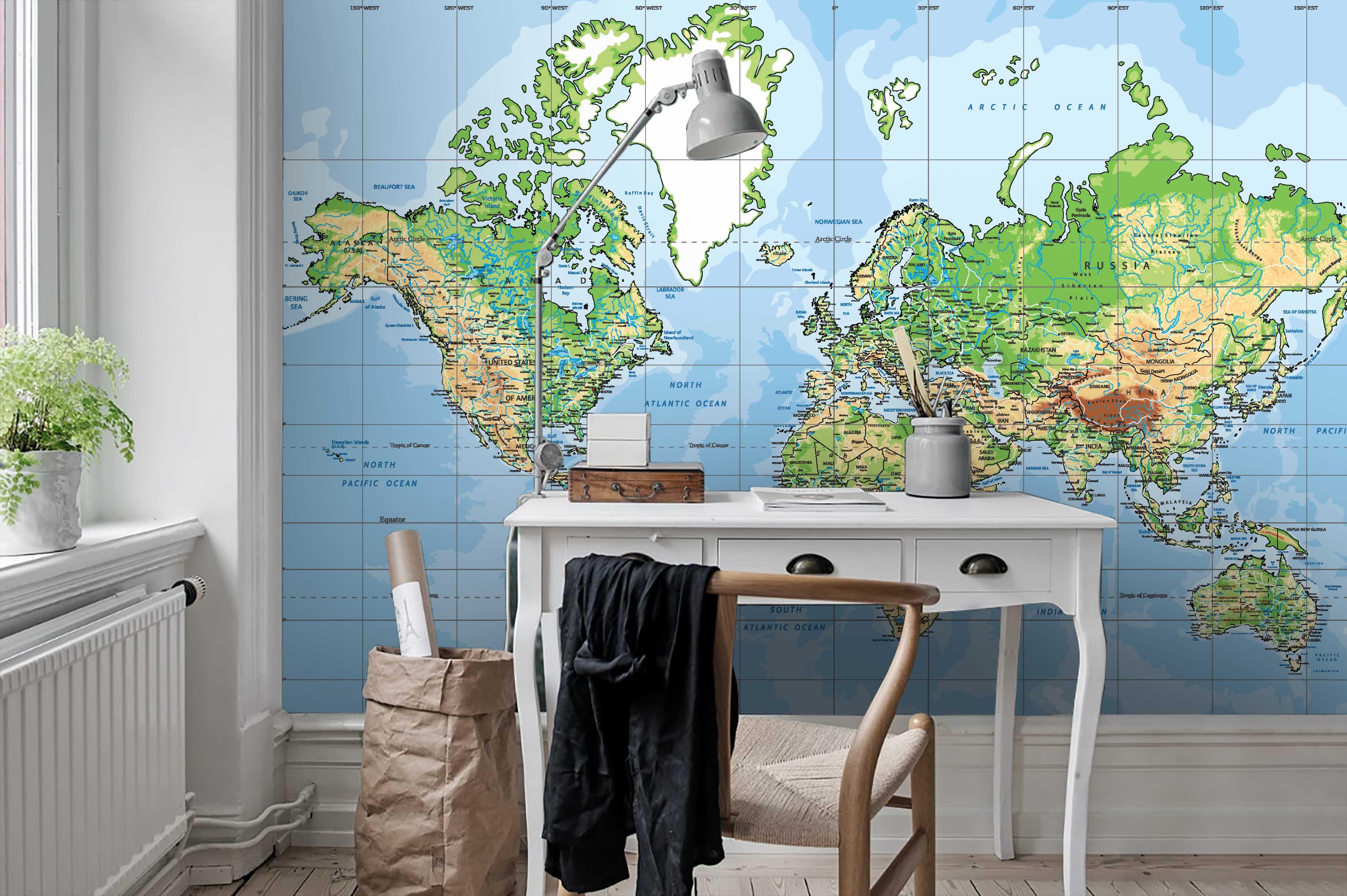 3D Blue World Map Wall Mural Wallpaper 53- Jess Art Decoration