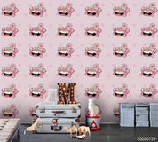 3D Cartoon Pink Mini Crab Wall Mural Wallpaper LXL 639- Jess Art Decoration
