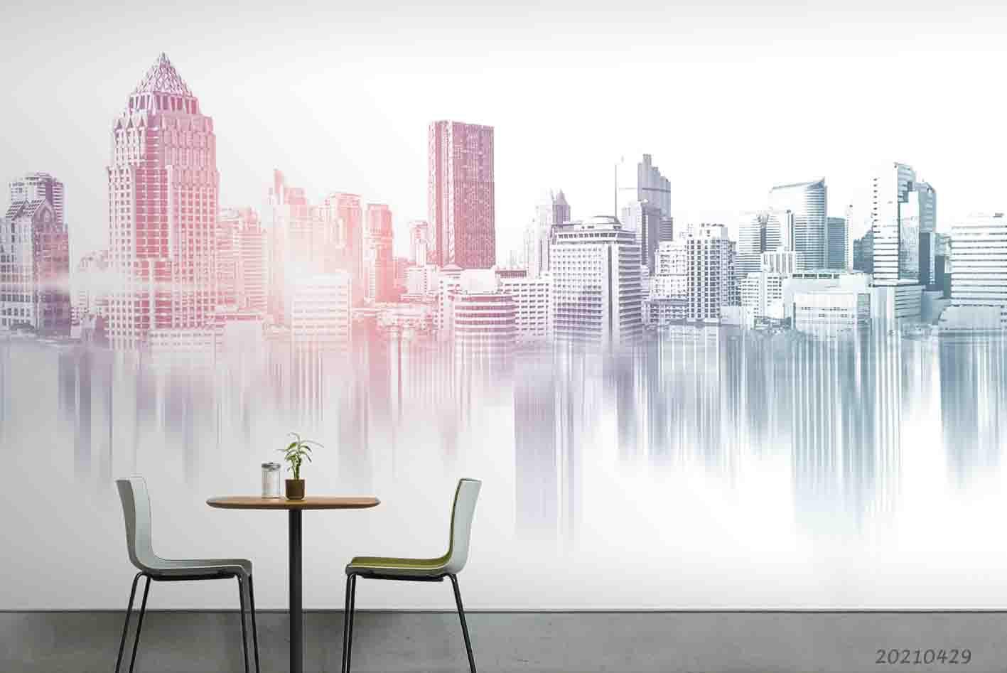 3D Hand Drawn City Building Wall Mural Wallpaper LQH 16- Jess Art Decoration