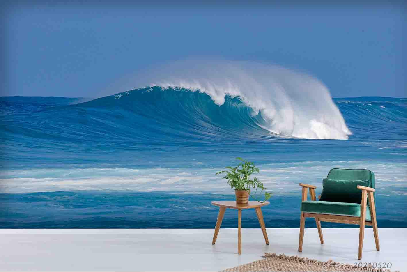 3D Sea Wave Landscape Wall Mural Wallpaper LQH 179- Jess Art Decoration