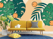 3D Hand-painted Tropics Plant Palm Leaf  Wall Mural Wallpaper SWW1031- Jess Art Decoration