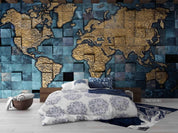 3D Mosaic Marble Abstract Map World Wall Mural Wallpaper 5101- Jess Art Decoration