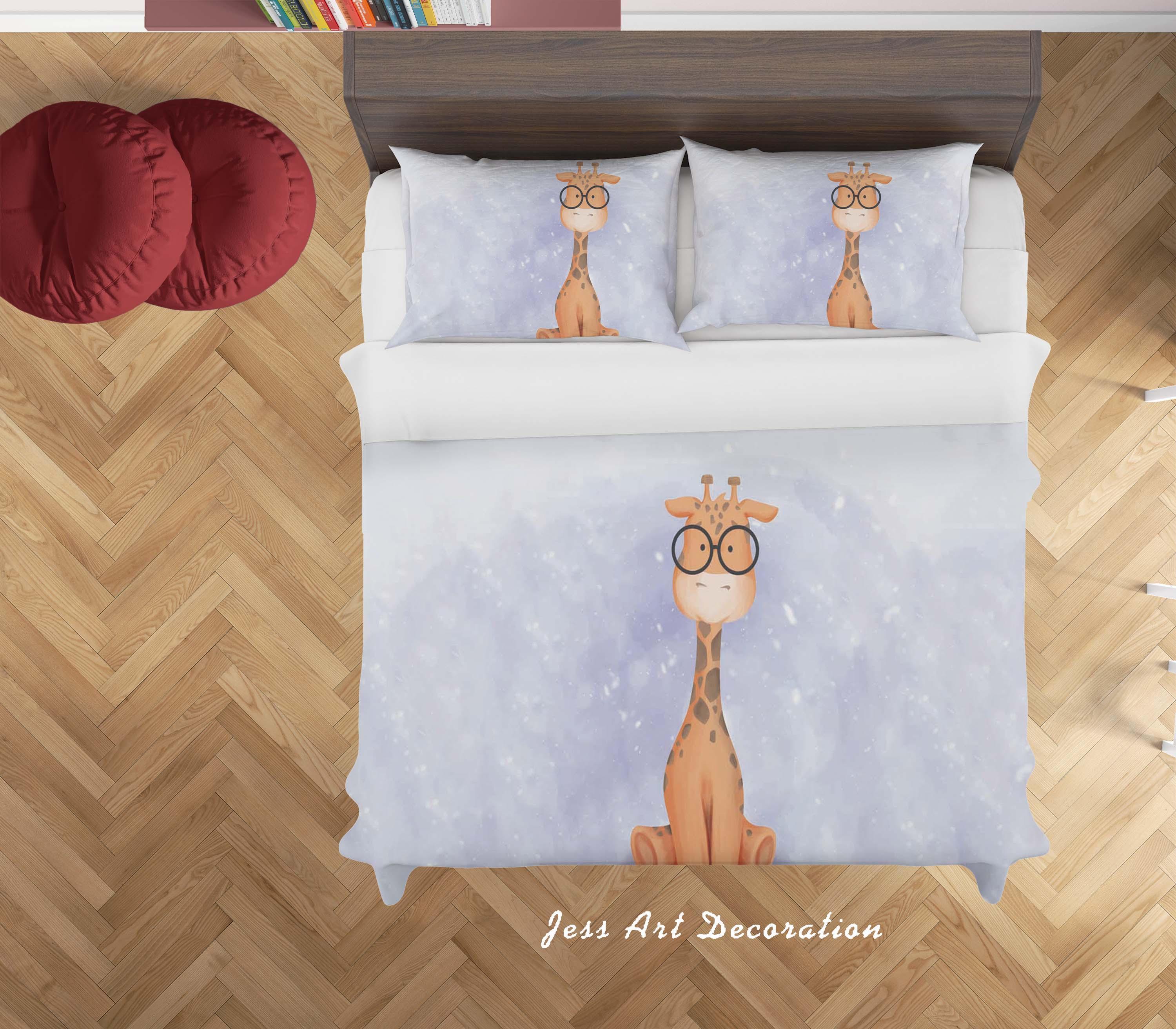 3D Purple Giraffe Quilt Cover Set Bedding Set Duvet Cover Pillowcases SF44- Jess Art Decoration