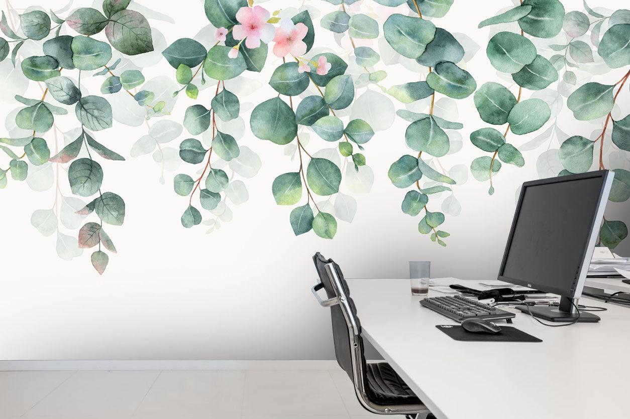 3D Partysu Watercolor Leaves Wall Mural Wallpaper 59- Jess Art Decoration