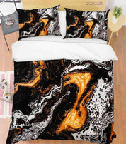 3D Abstract Black Marble Quilt Cover Set Bedding Set Duvet Cover Pillowcases 276- Jess Art Decoration