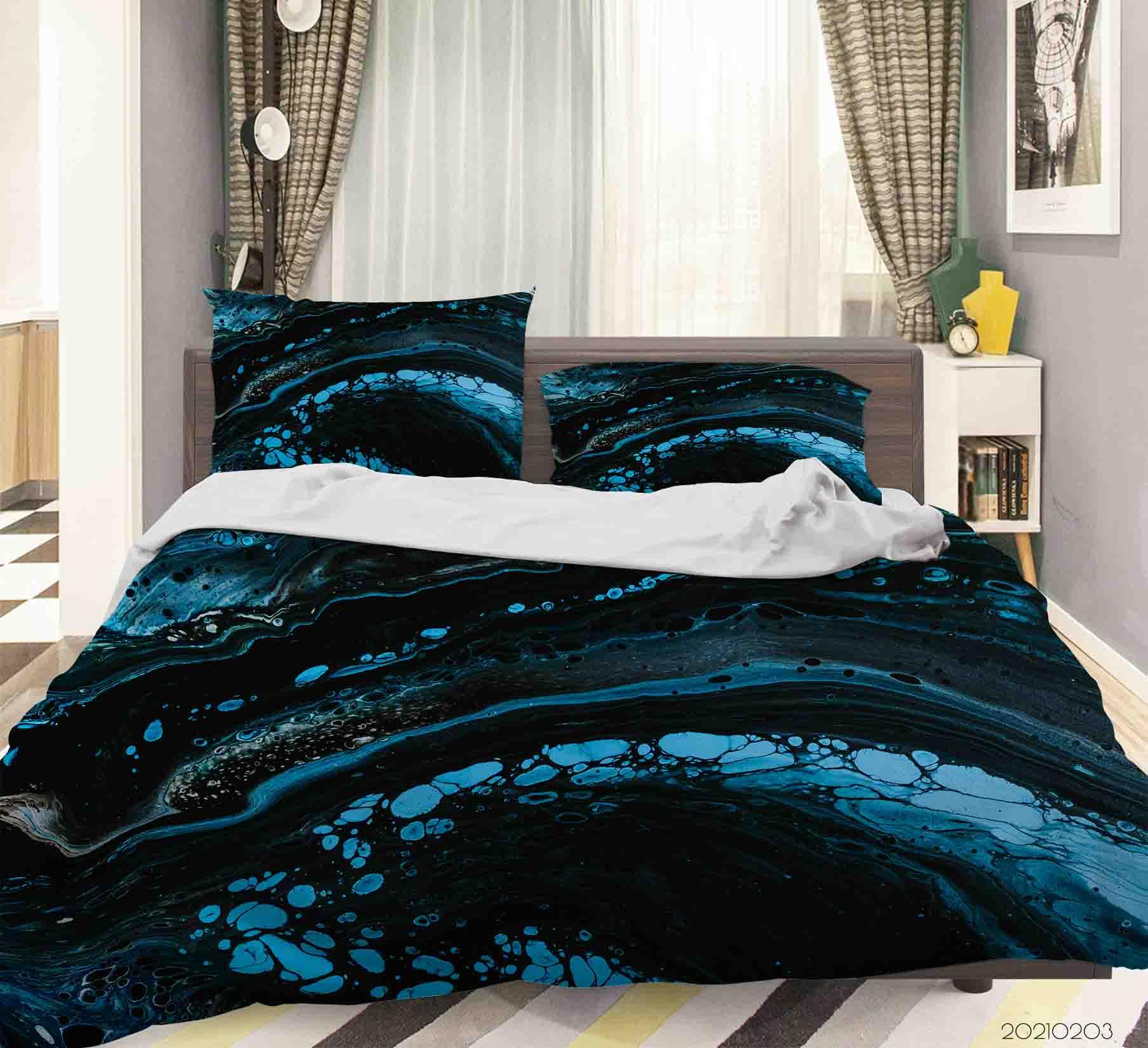 3D Abstract Marble Texture Quilt Cover Set Bedding Set Duvet Cover Pillowcases 102- Jess Art Decoration