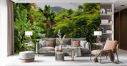 3D Tropical Forest Green Leaf Wall Mural Wallpaper GD 2656- Jess Art Decoration