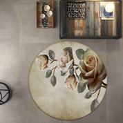 3D Vintage Rose Floral Non-Slip Round Rug Mat 90- Jess Art Decoration