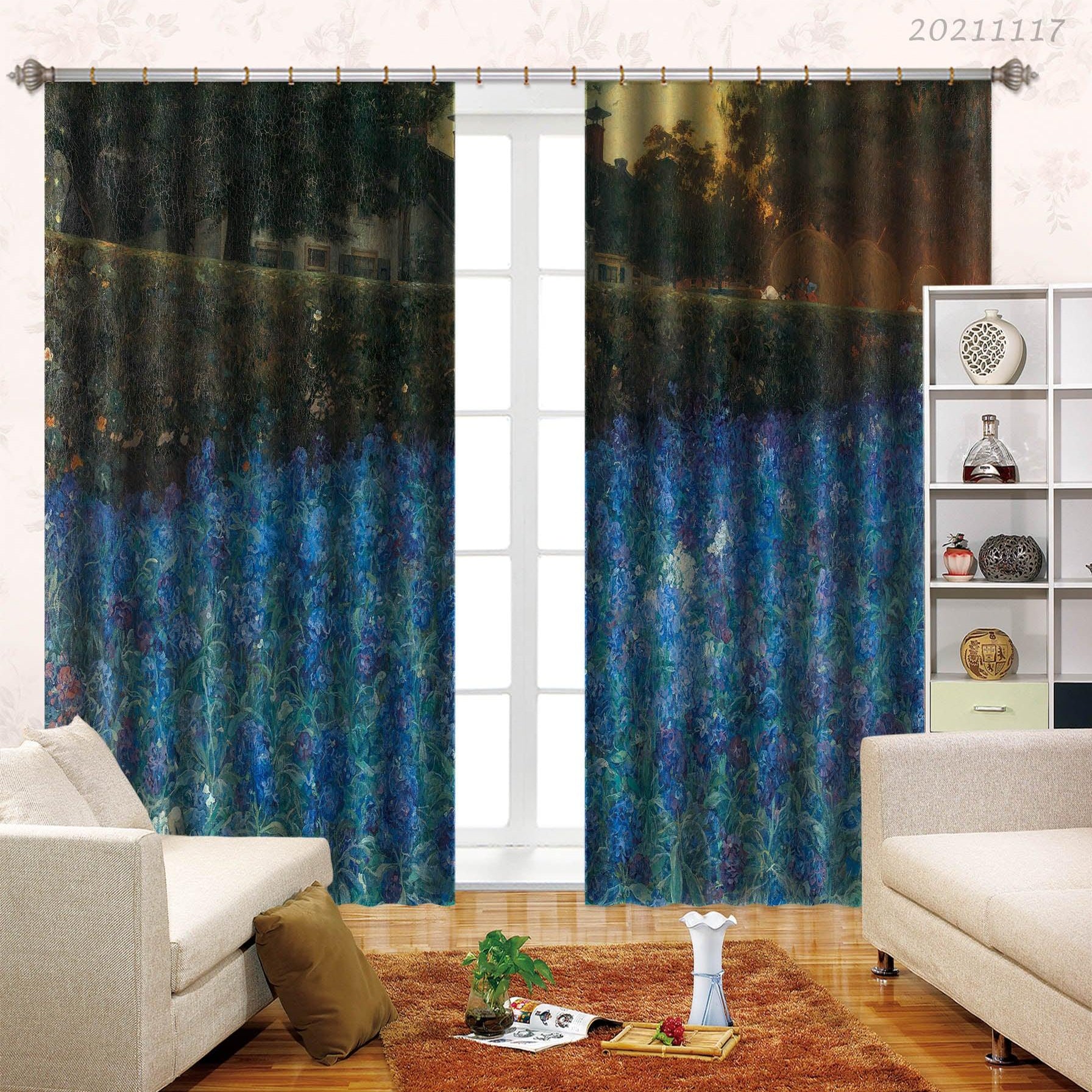 3D Landscape Oil Painting Curtains and Drapes LQH 115- Jess Art Decoration