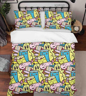 3D Color Monster Doodle Quilt Cover Set Bedding Set Duvet Cover Pillowcases 39- Jess Art Decoration