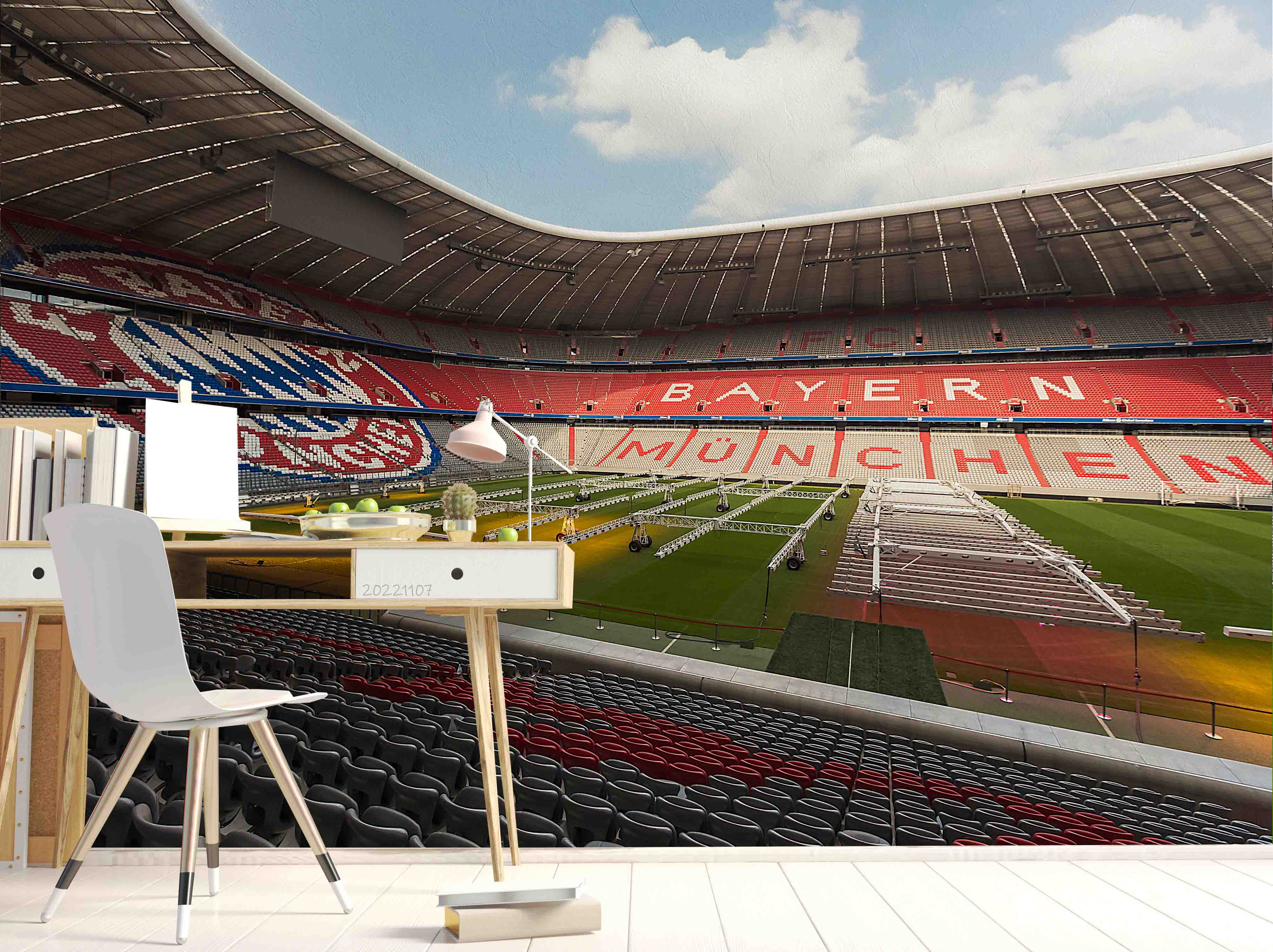 3D Germany Allianz Arena Stadium Wall Mural Wallpaper GD 46- Jess Art Decoration